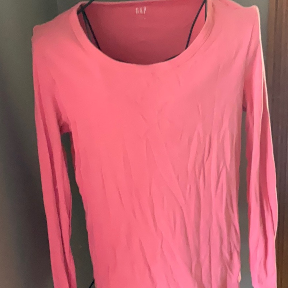 Pink GAP Long-Sleeve Favorite Crewneck T-Shirt Sz. L